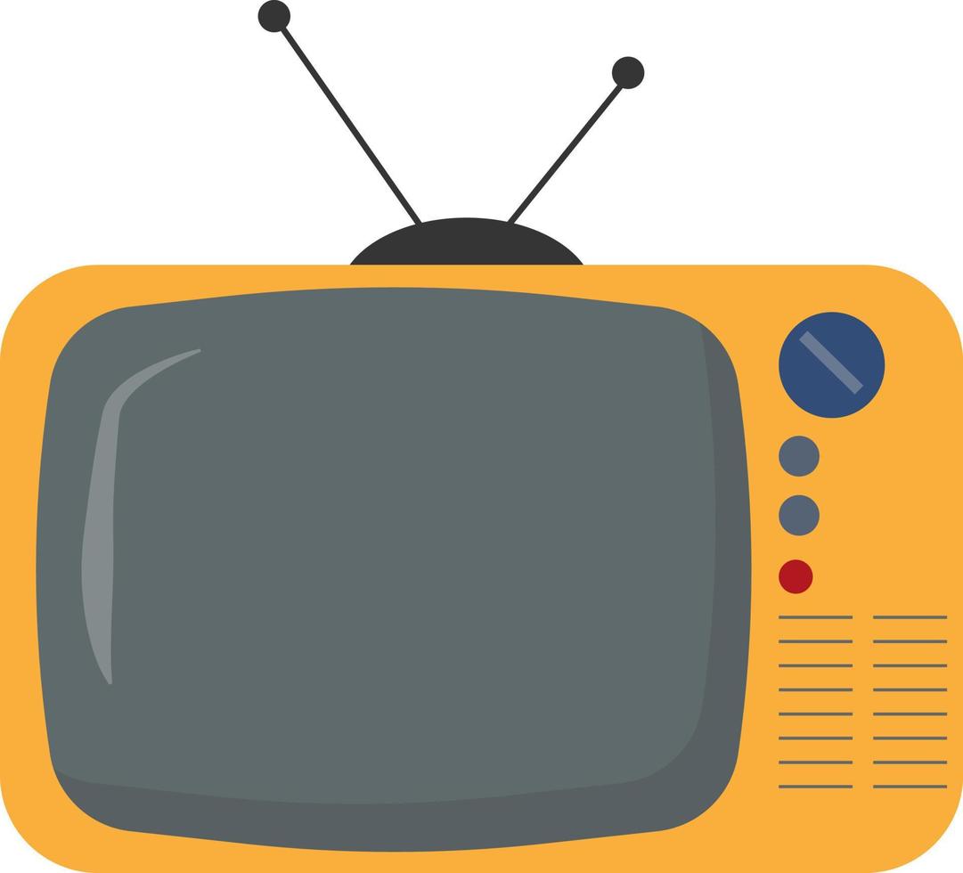 retro TV, illustratie, vector Aan wit achtergrond.