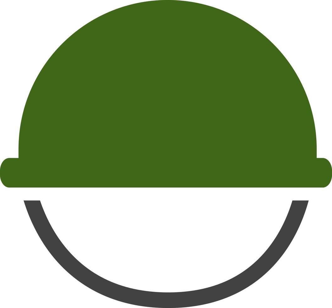 groen leger helm, illustratie, vector Aan wit achtergrond.