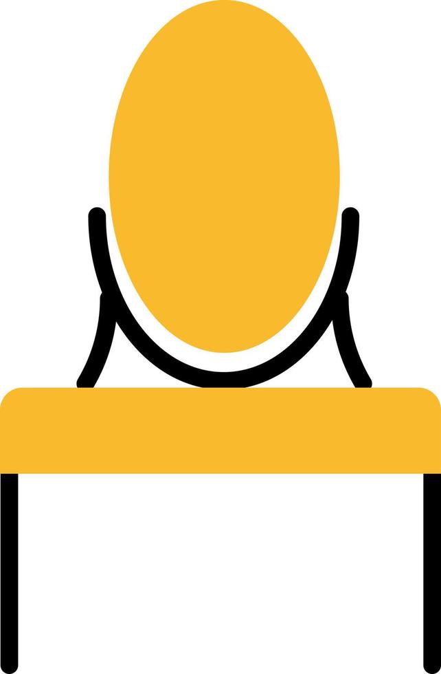 geel dressing tafel, illustratie, vector Aan een wit achtergrond.