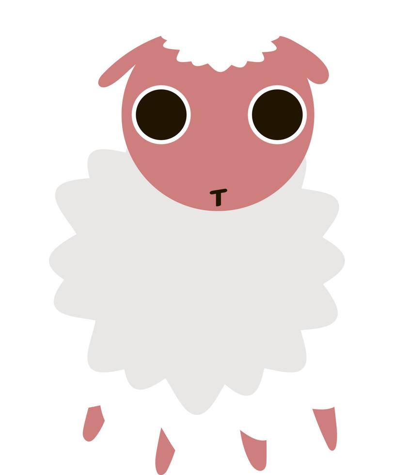 schattig weinig schaap, illustratie, vector Aan wit achtergrond.