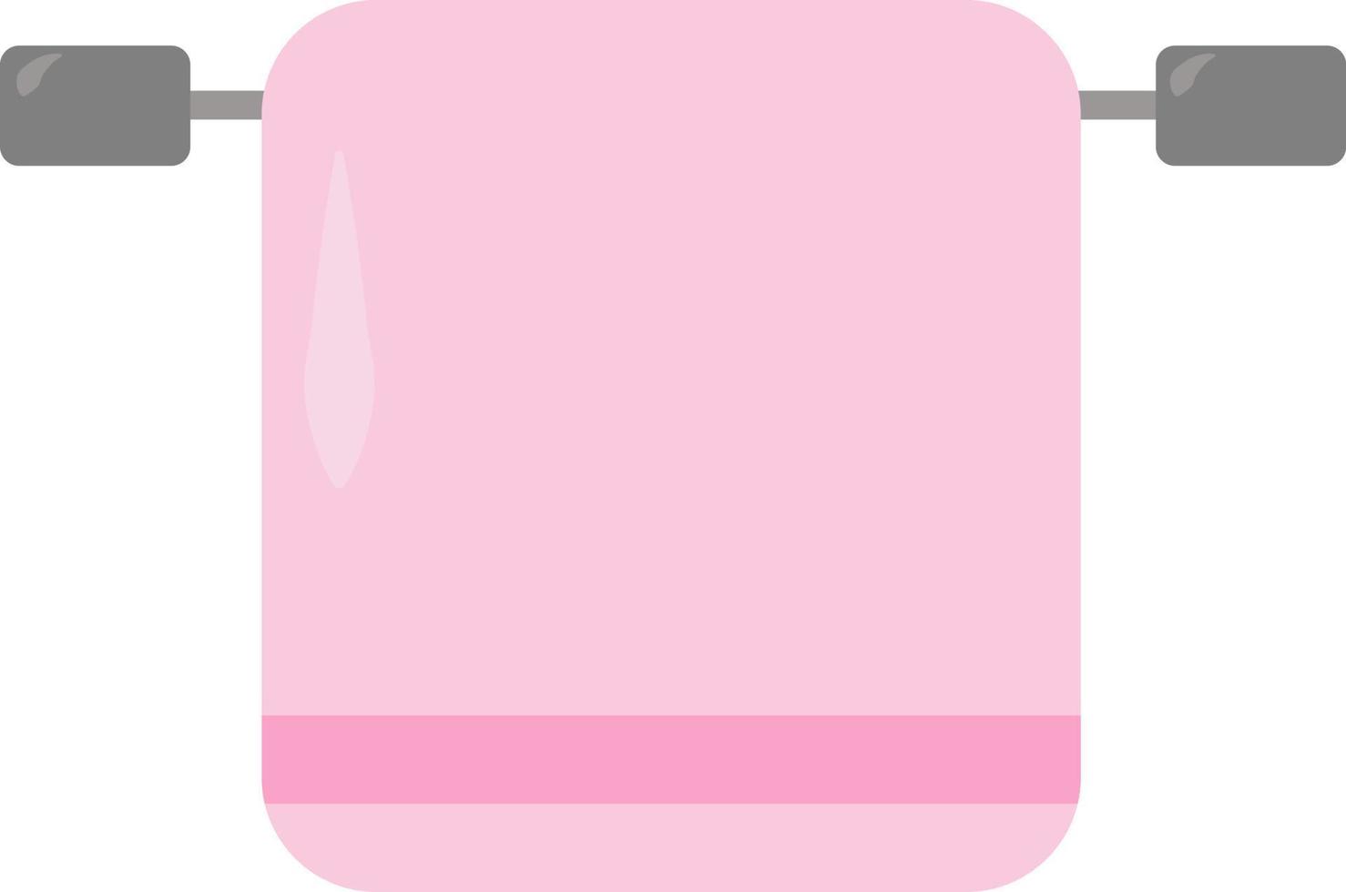 roze handdoek, illustratie, vector Aan wit achtergrond.