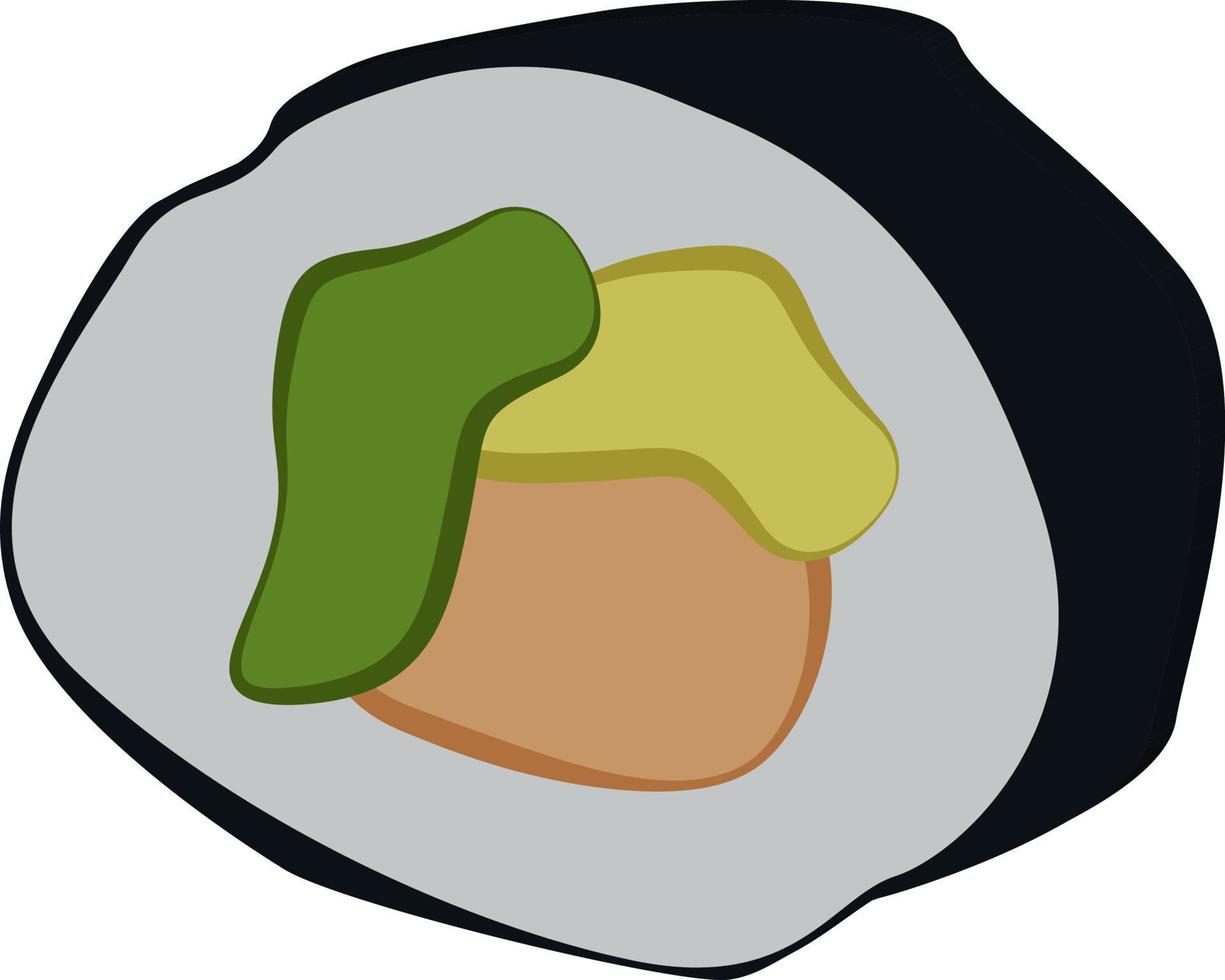 sushi voedsel, illustratie, vector Aan wit achtergrond.