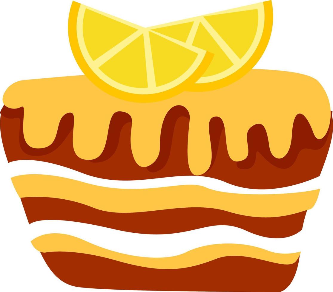 citroen taart, illustratie, vector Aan wit achtergrond.