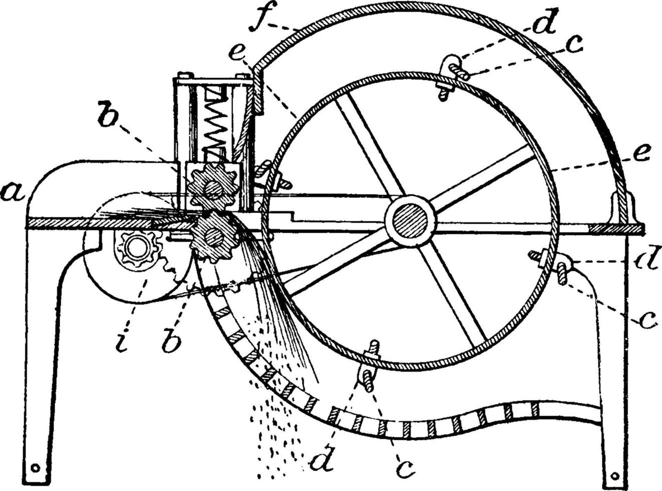 zwingelmachine of zwingelmachine voor vlas, wijnoogst illustratie. vector