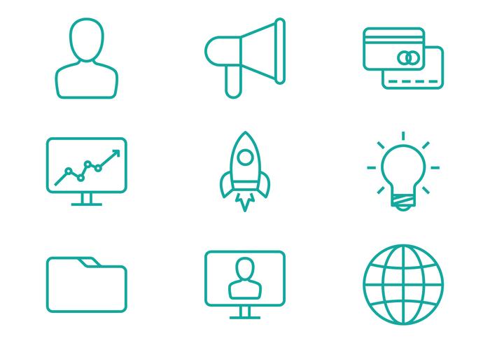 Business Line Icons vector