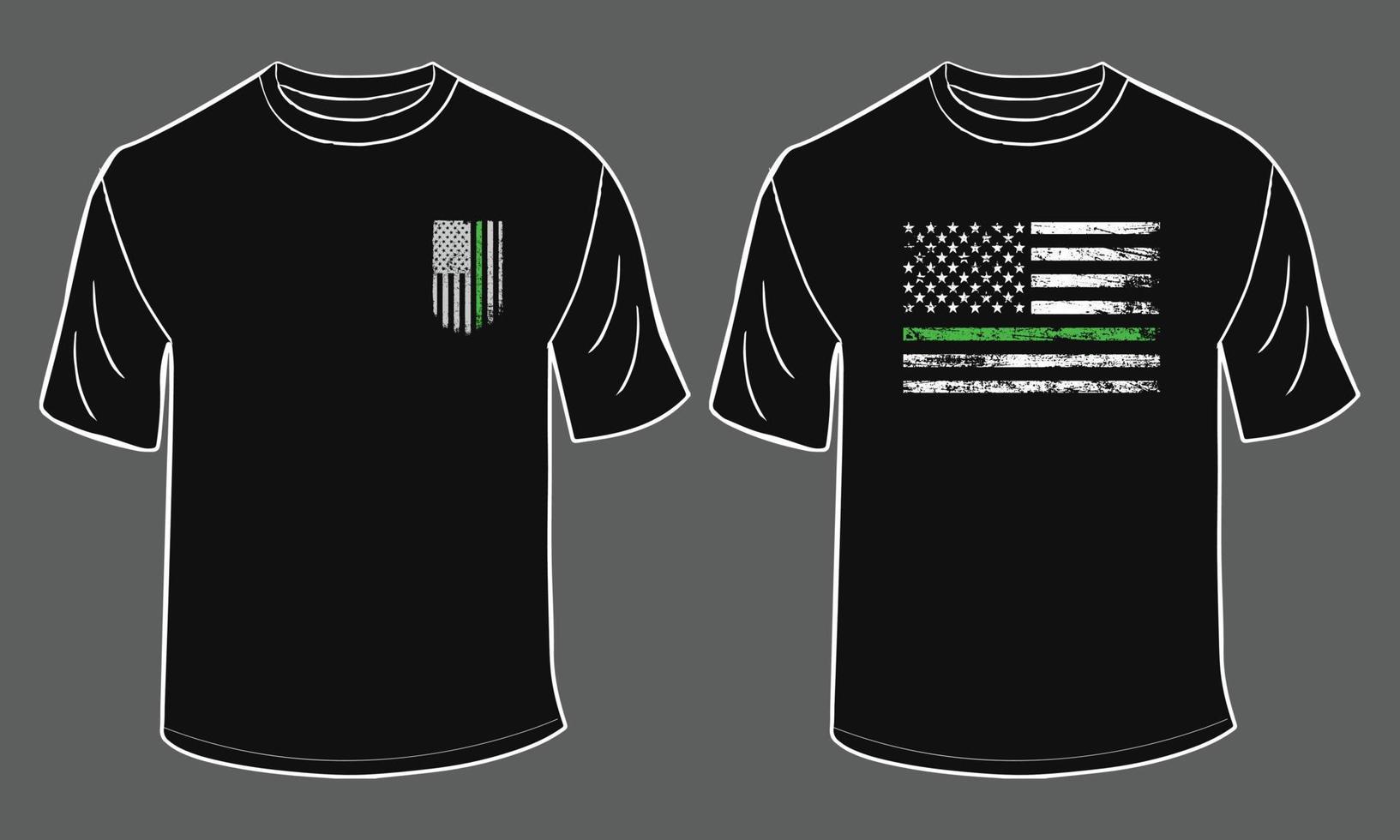 dun groen lijn met Verenigde Staten van Amerika vlag ontwerp vector