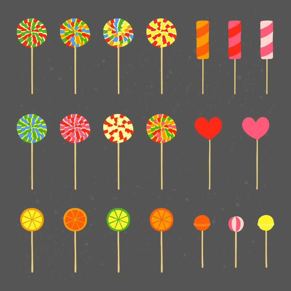 hand- getrokken lolly's set. vector