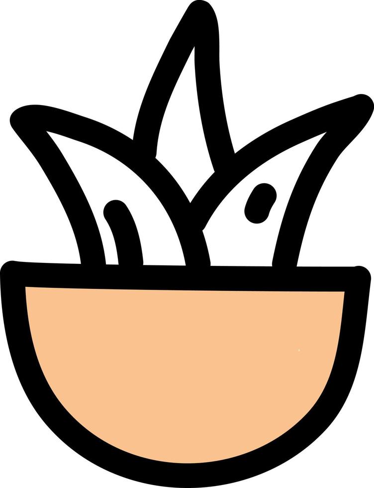 aloë vera in een pot, icoon illustratie, vector Aan wit achtergrond