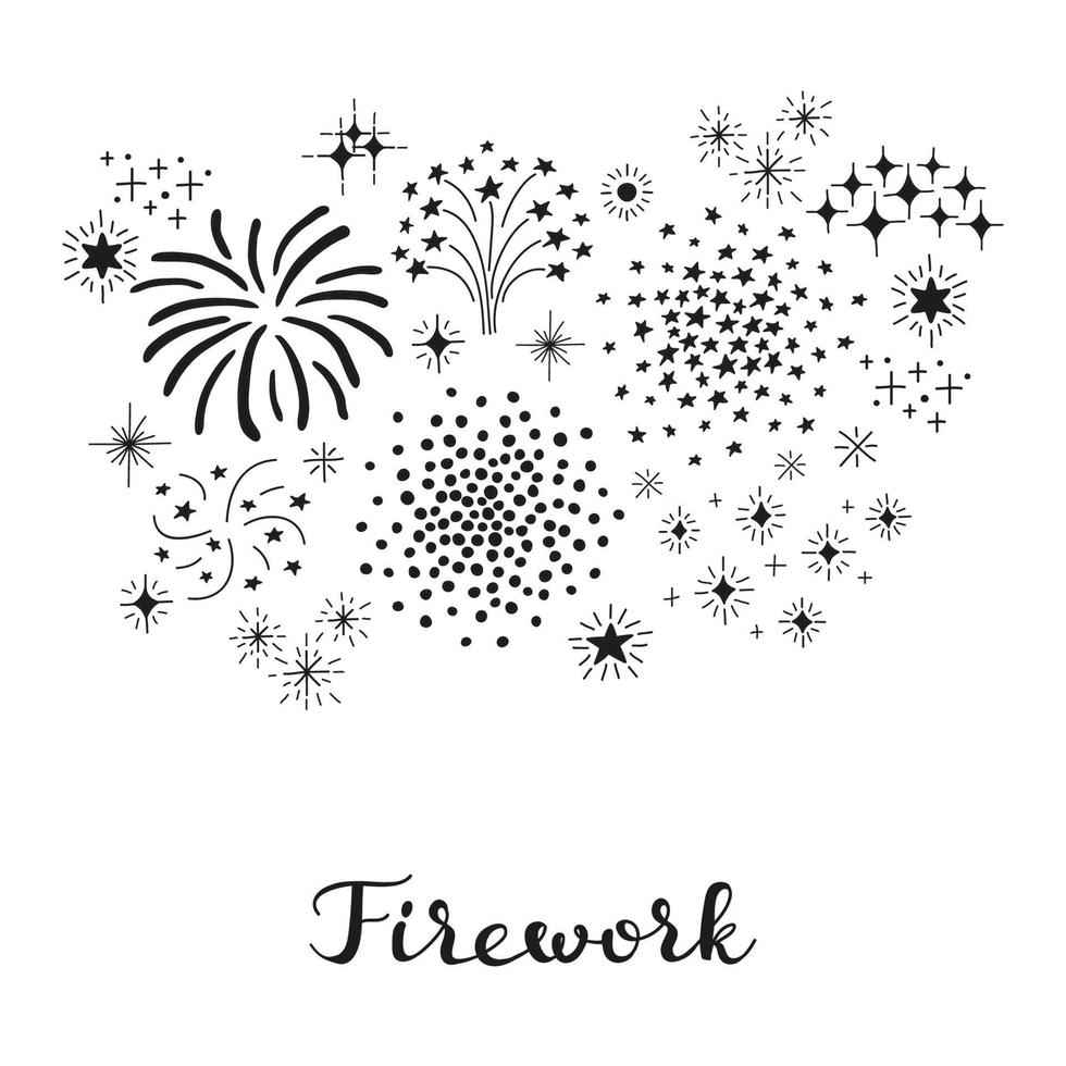 samenstelling van tekening vuurwerk. vector