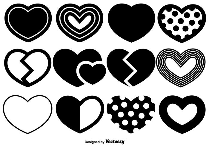Vector Hearts Icons Set