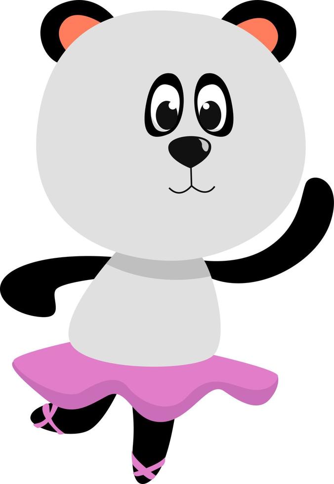 panda in roze rok , illustratie, vector Aan wit achtergrond