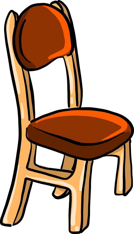 houten keuken stoel, illustratie, vector Aan wit achtergrond
