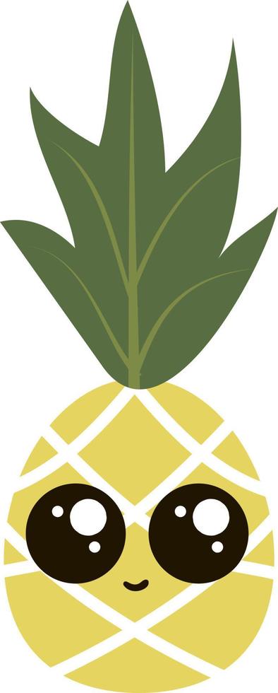 schattig ananas, illustratie, vector Aan wit achtergrond.