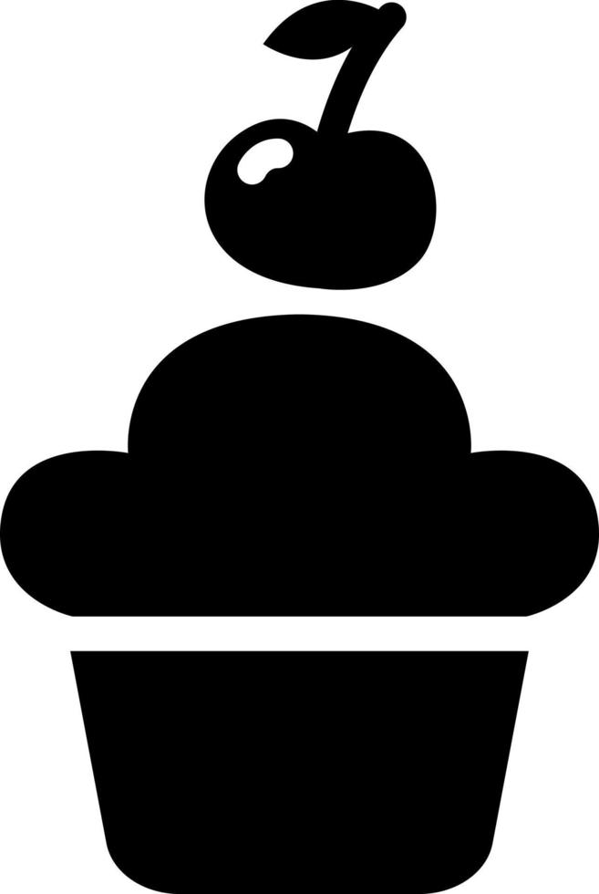 kers muffin, illustratie, vector Aan een wit achtergrond