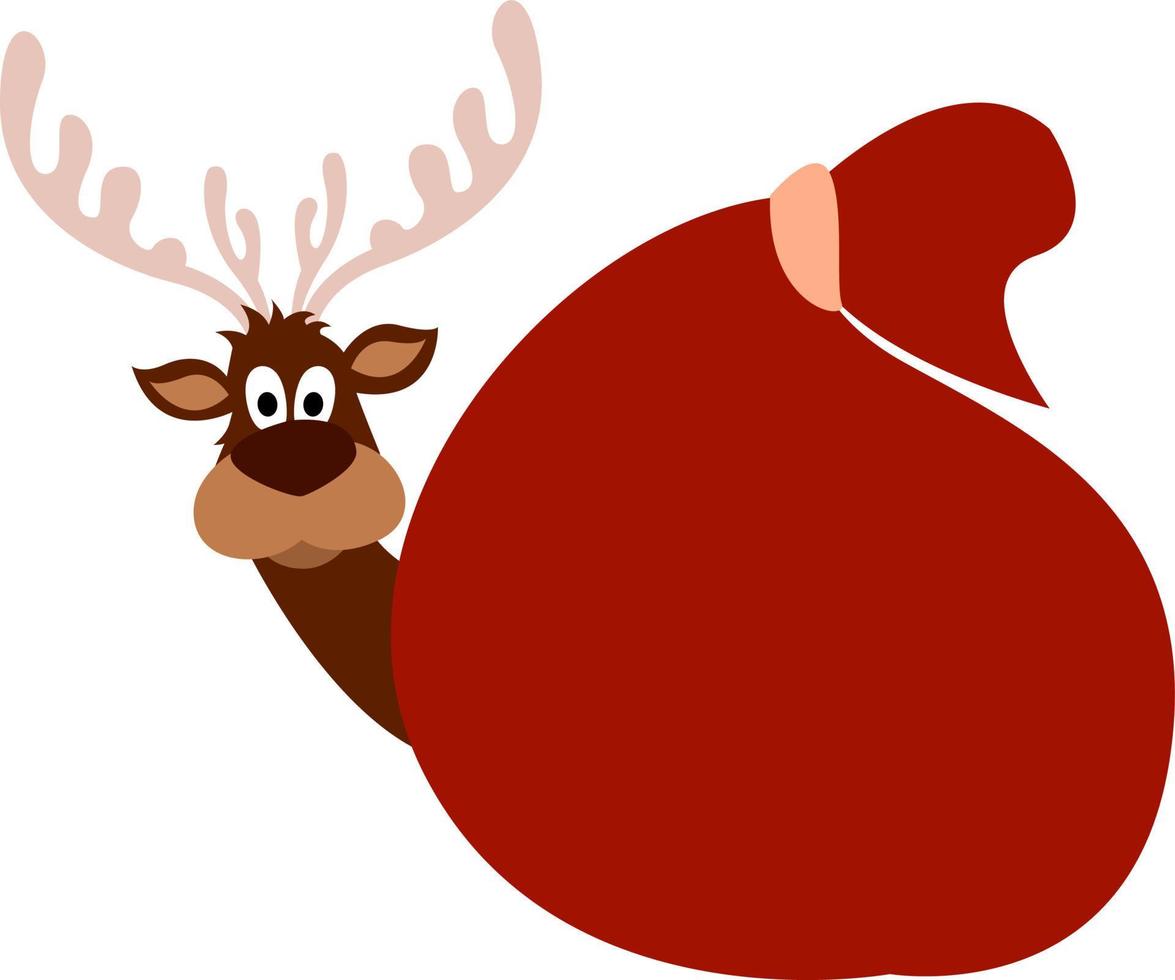 santas tas, illustratie, vector Aan wit achtergrond.