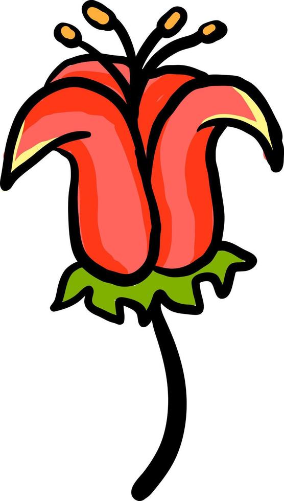 groot mooi bloem, illustratie, vector Aan wit achtergrond.