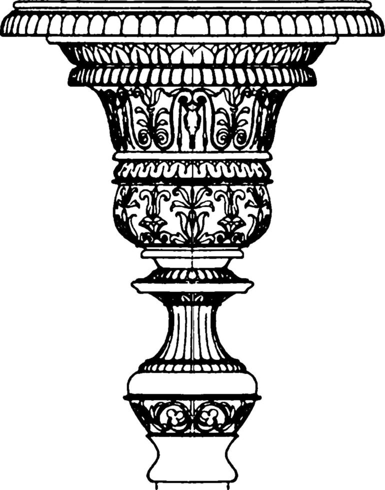antiek kandelaar hoofdstad, wijnoogst illustratie. vector