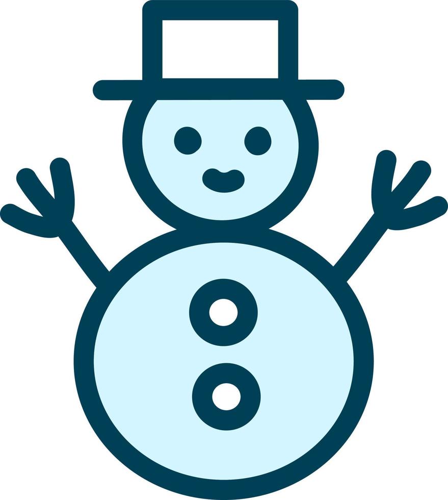 winter wit sneeuwman, illustratie, vector Aan een wit achtergrond.