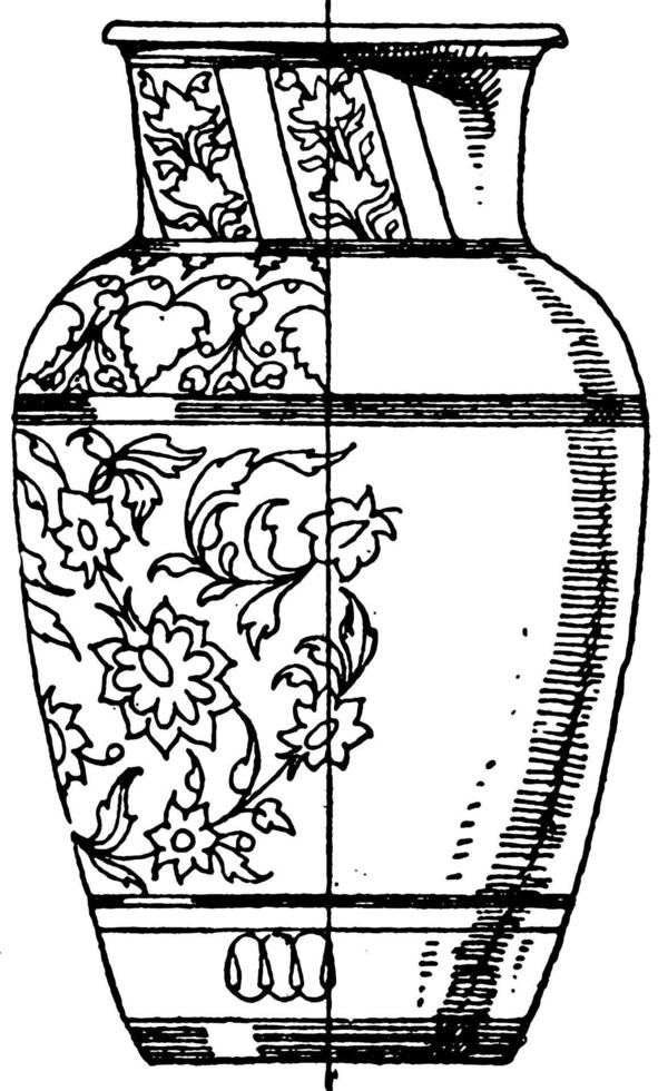 modern faience urn, wijnoogst illustratie. vector