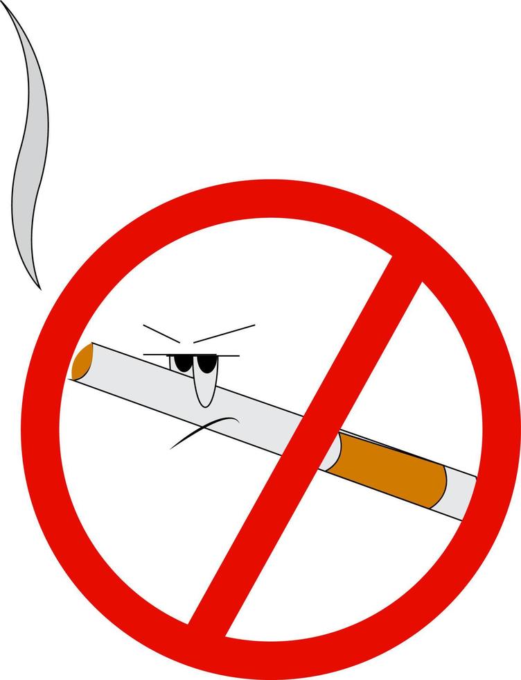 een Nee roken teken, vector of kleur illustratie.