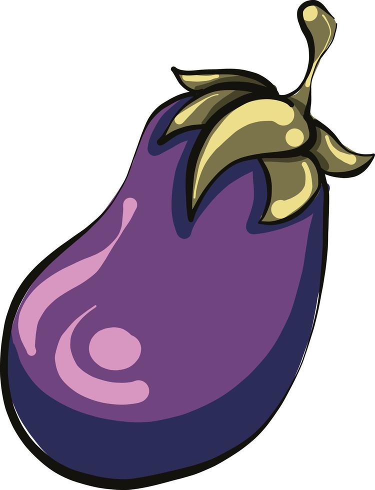 Purper aubergine , illustratie, vector Aan wit achtergrond