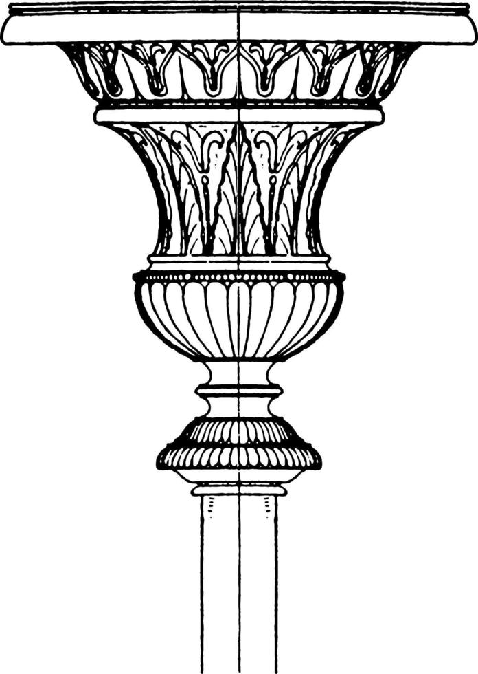 antiek kandelaar hoofdstad, wijnoogst illustratie. vector