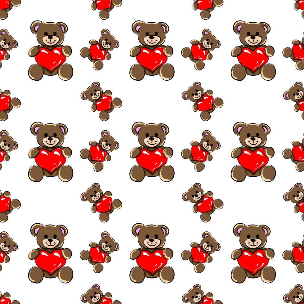 teddy beer patroon, illustratie, vector Aan wit achtergrond.