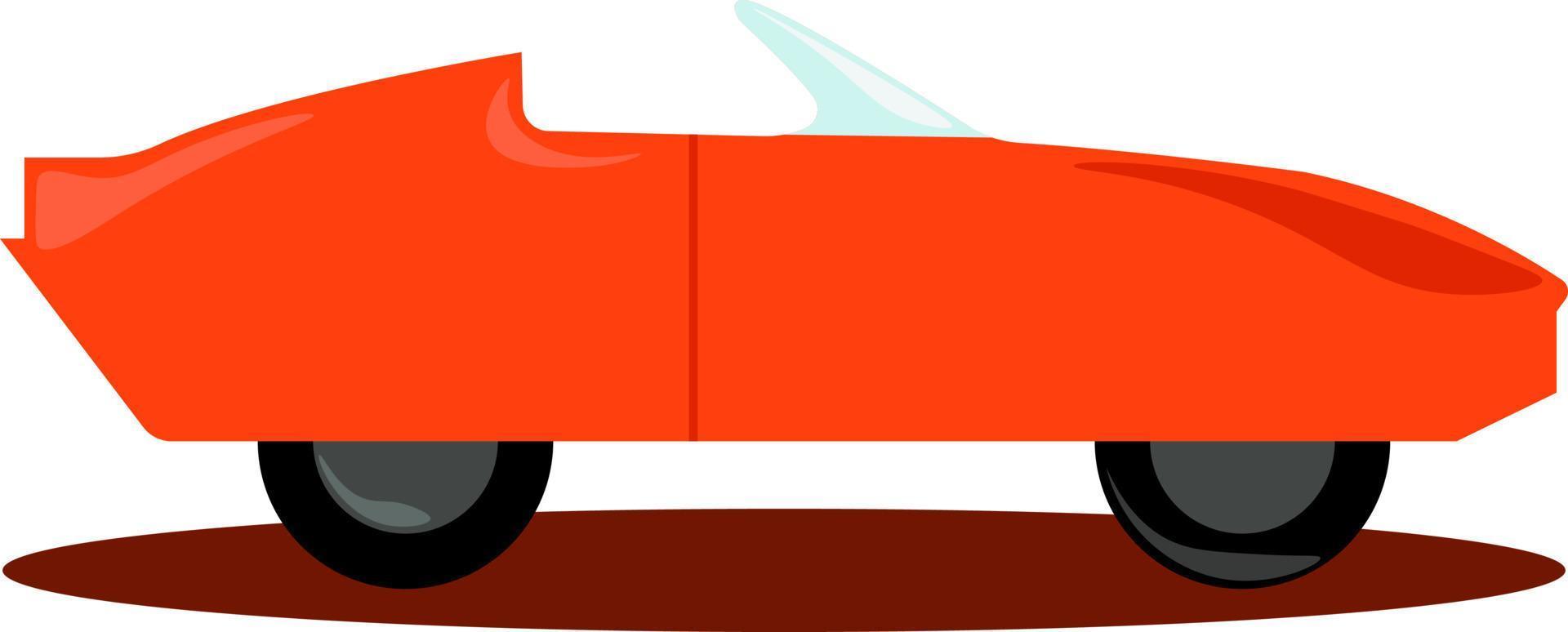 oranje auto, illustratie, vector Aan wit achtergrond.