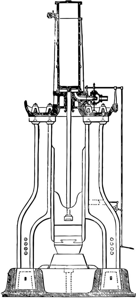 nasmyth hamer, wijnoogst illustratie. vector