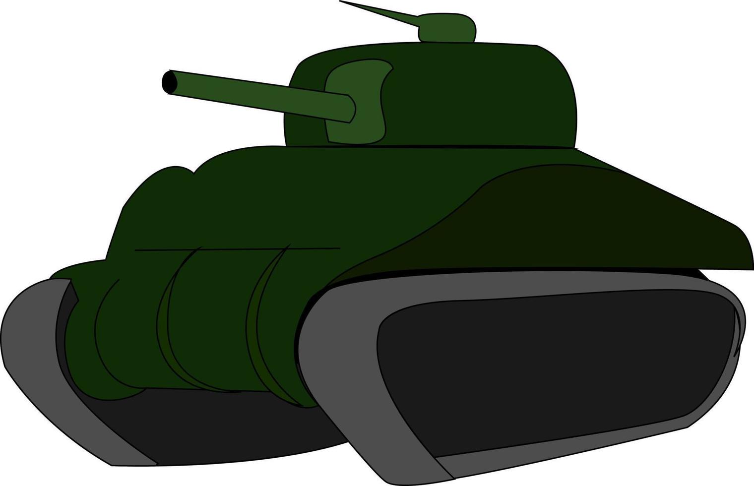 groen tank, illustratie, vector Aan wit achtergrond.