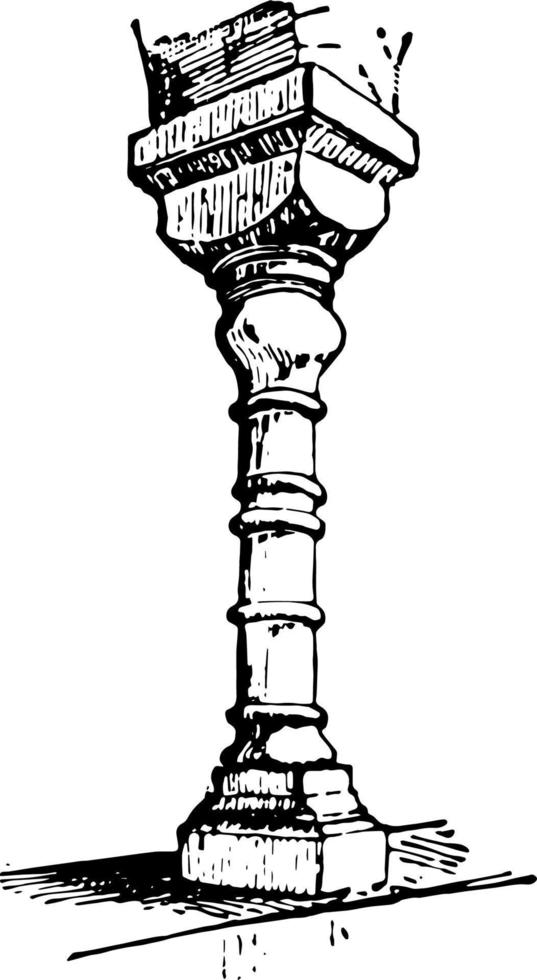 baluster schacht vergelijkbaar wijnoogst gravure. vector