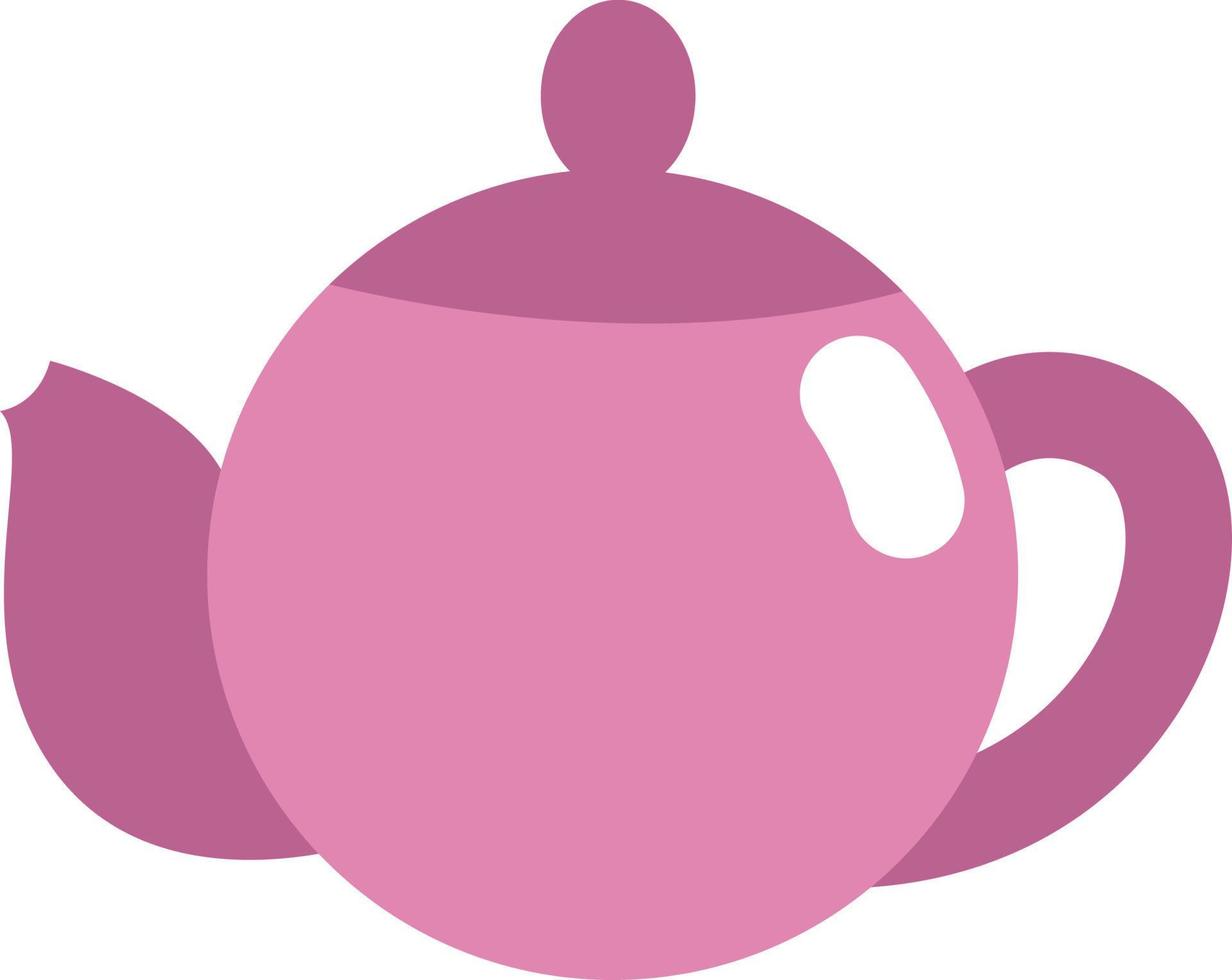 roze theepot, illustratie, vector Aan een wit achtergrond.