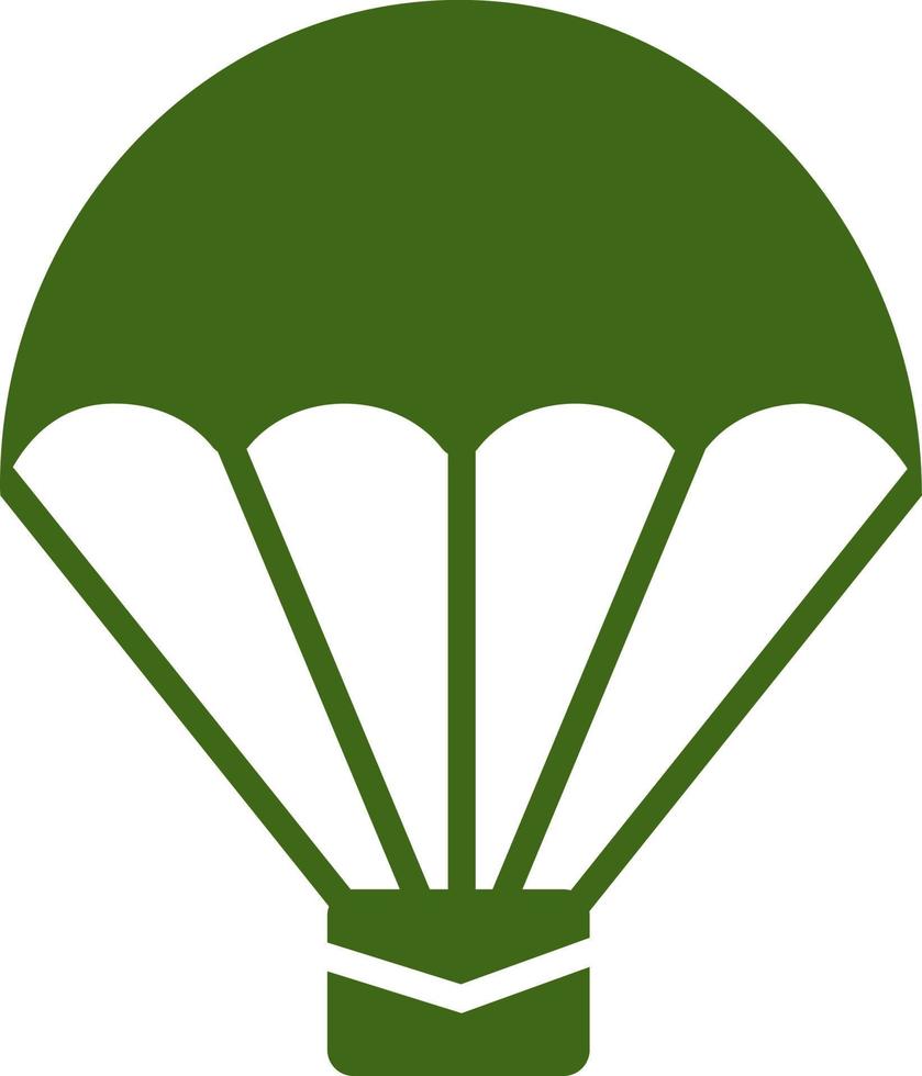 groen leger parachute, illustratie, vector Aan wit achtergrond.