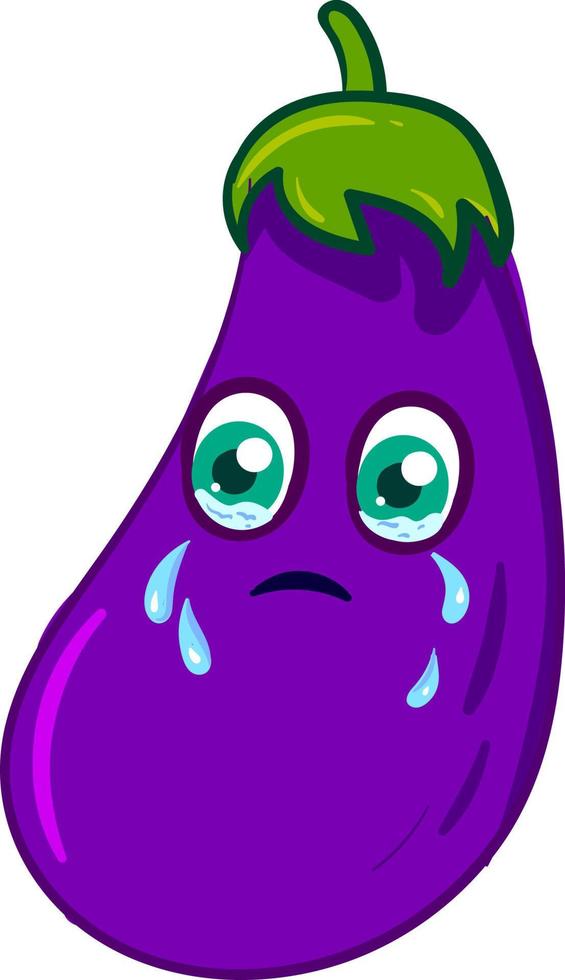 huilen aubergine, illustratie, vector Aan wit achtergrond