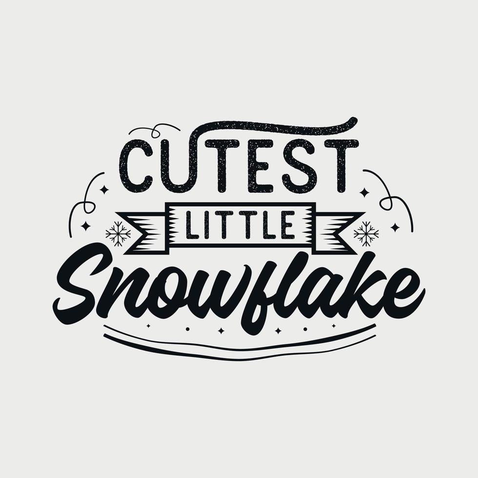 schattigste weinig sneeuwvlok vector illustratie, hand- getrokken belettering met winter citaten, winter ontwerpen voor t shirt, poster, afdrukken, mok, en voor kaart