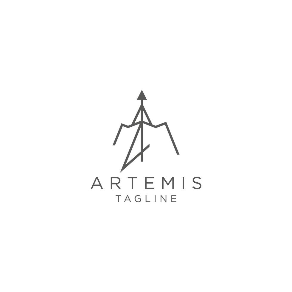 Artemis logo icoon ontwerp sjabloon vlak vector illustratie