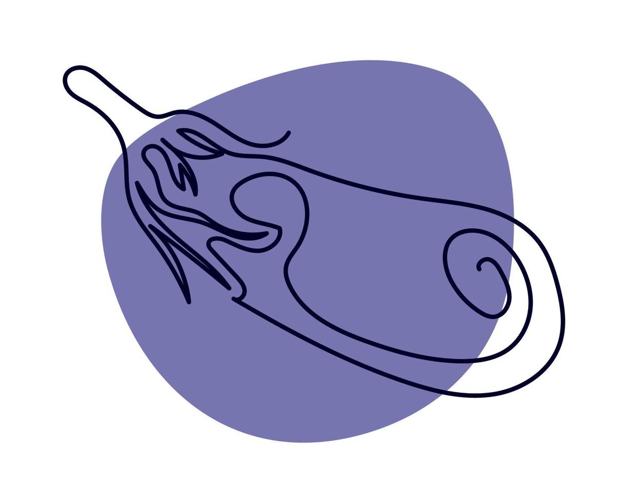 aubergine lijn tekening vector