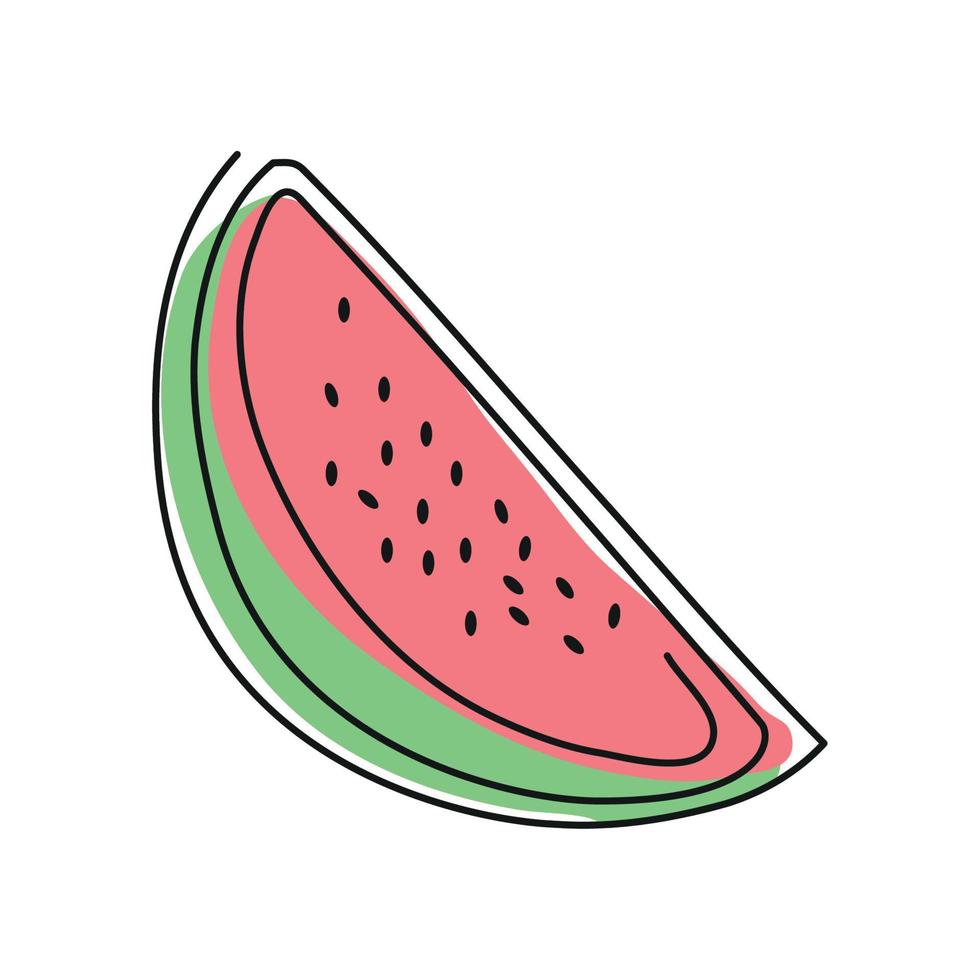 watermeloen fruit lijn tekening vector