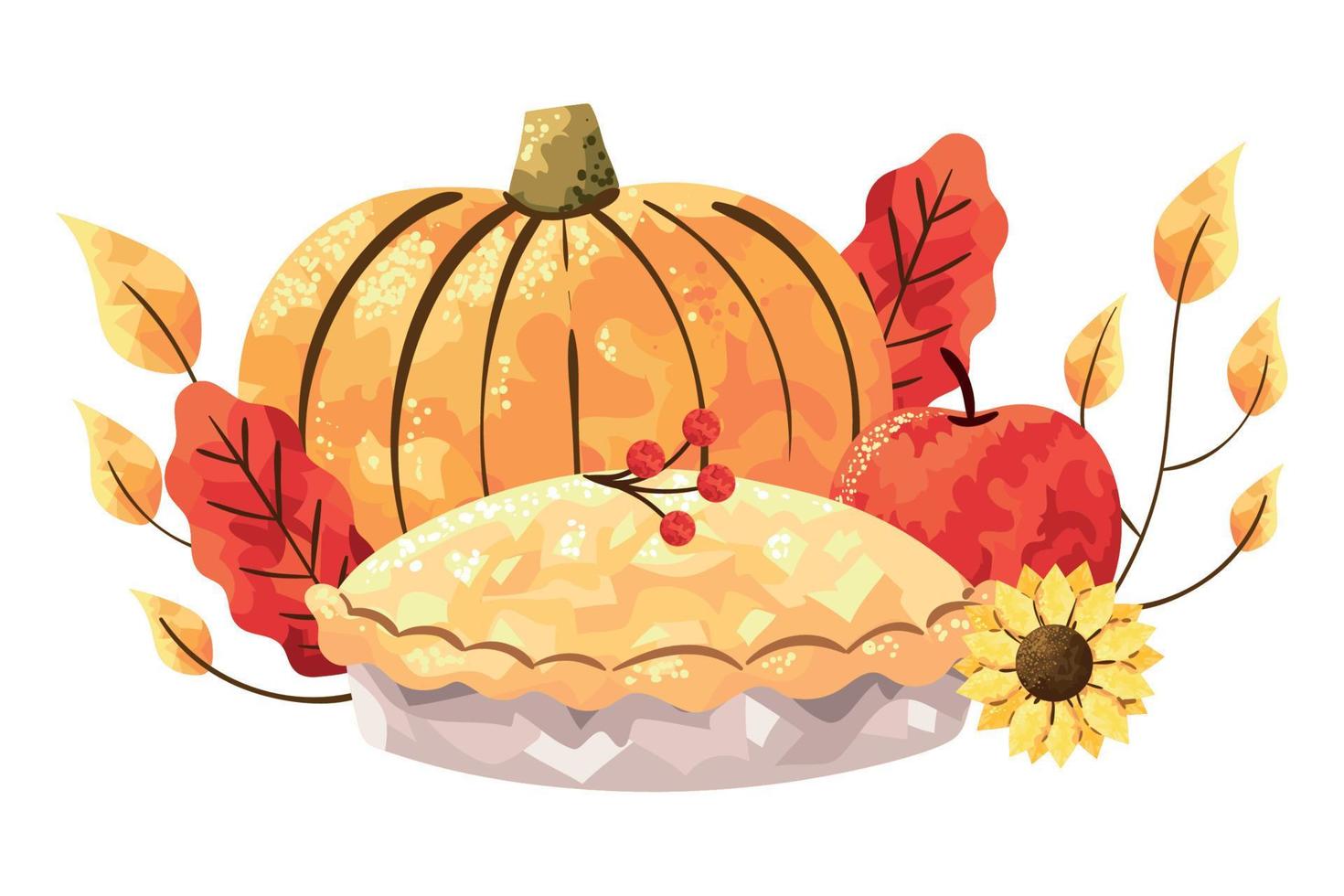 gelukkig Thanksgiving eten vector