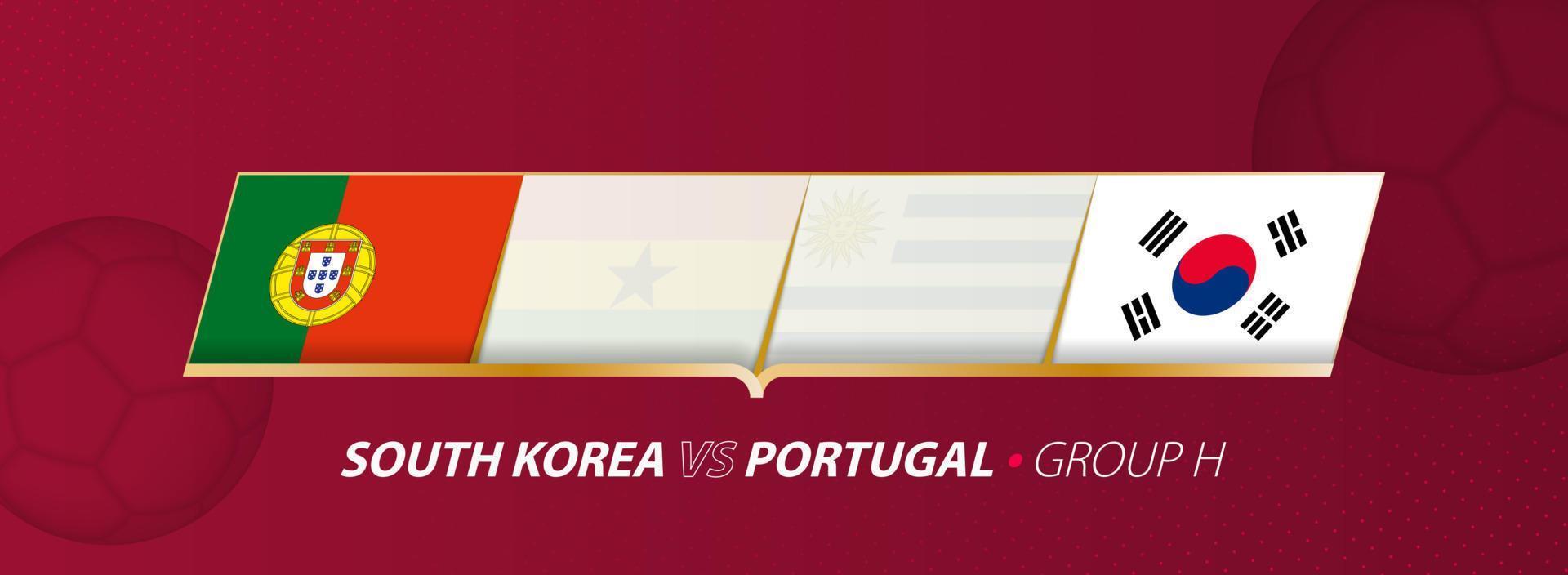 zuiden Korea - Portugal Amerikaans voetbal bij elkaar passen illustratie in groep a. vector