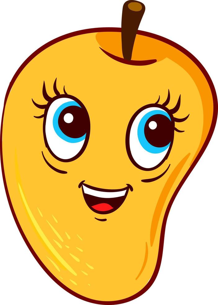 gelukkig mango, illustratie, vector Aan wit achtergrond