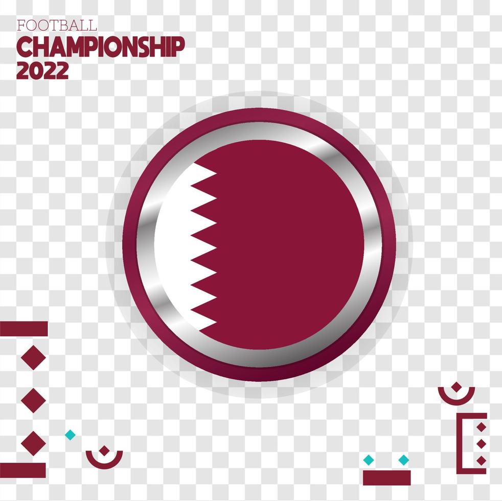 vlag qatar natie transparant achtergrond. Amerikaans voetbal toernooi sociaal media post banier sjabloon, Amerikaans voetbal beker, achtergrond ontwerp sjabloon, vector illustratie, 2022