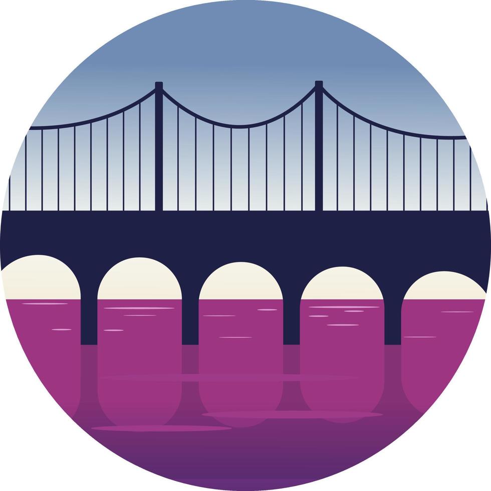 groot brug ,illustratie, vector Aan wit achtergrond.