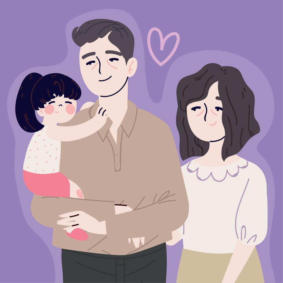 Koreaans ouders en dochter vector