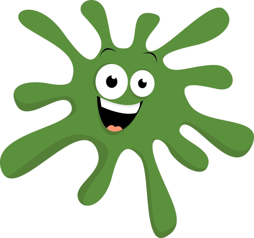 groen microbe, illustratie, vector Aan wit achtergrond.