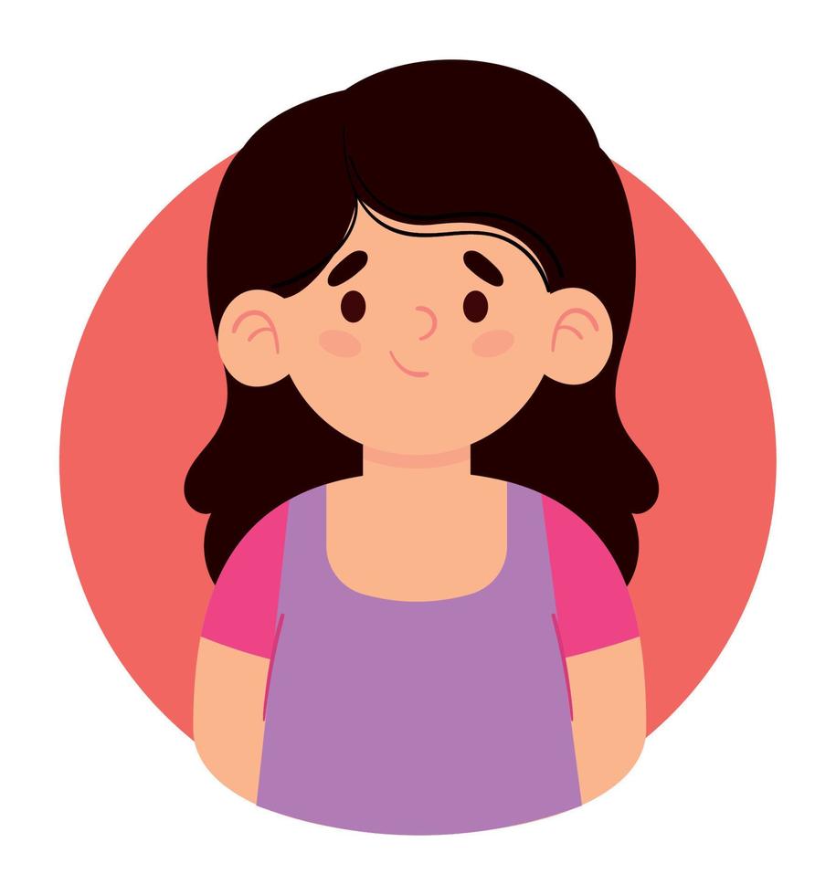 vrouw met zwart haar- avatar vector