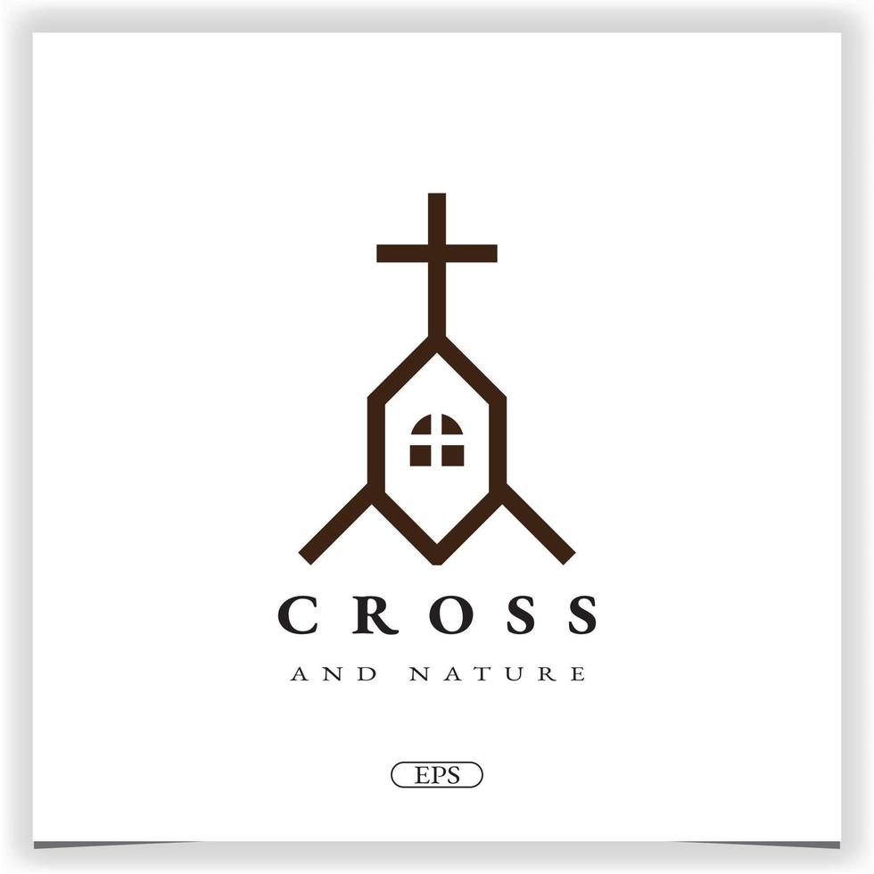 natuur kerk christen huis logo ontwerp premie elegant sjabloon vector eps 10