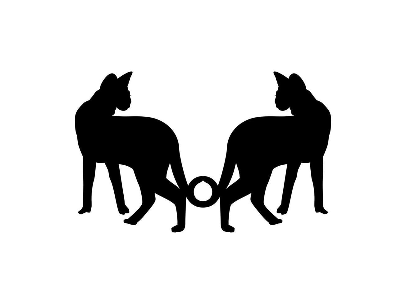 paar- van de savanah kat silhouet voor kunst illustratie, logo, pictogram, website of grafisch ontwerp element. vector illustratie