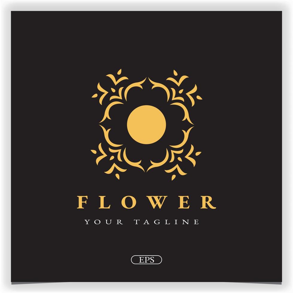 luxe goud bloem wijnoogst logo ontwerp premie elegant sjabloon vector eps 10