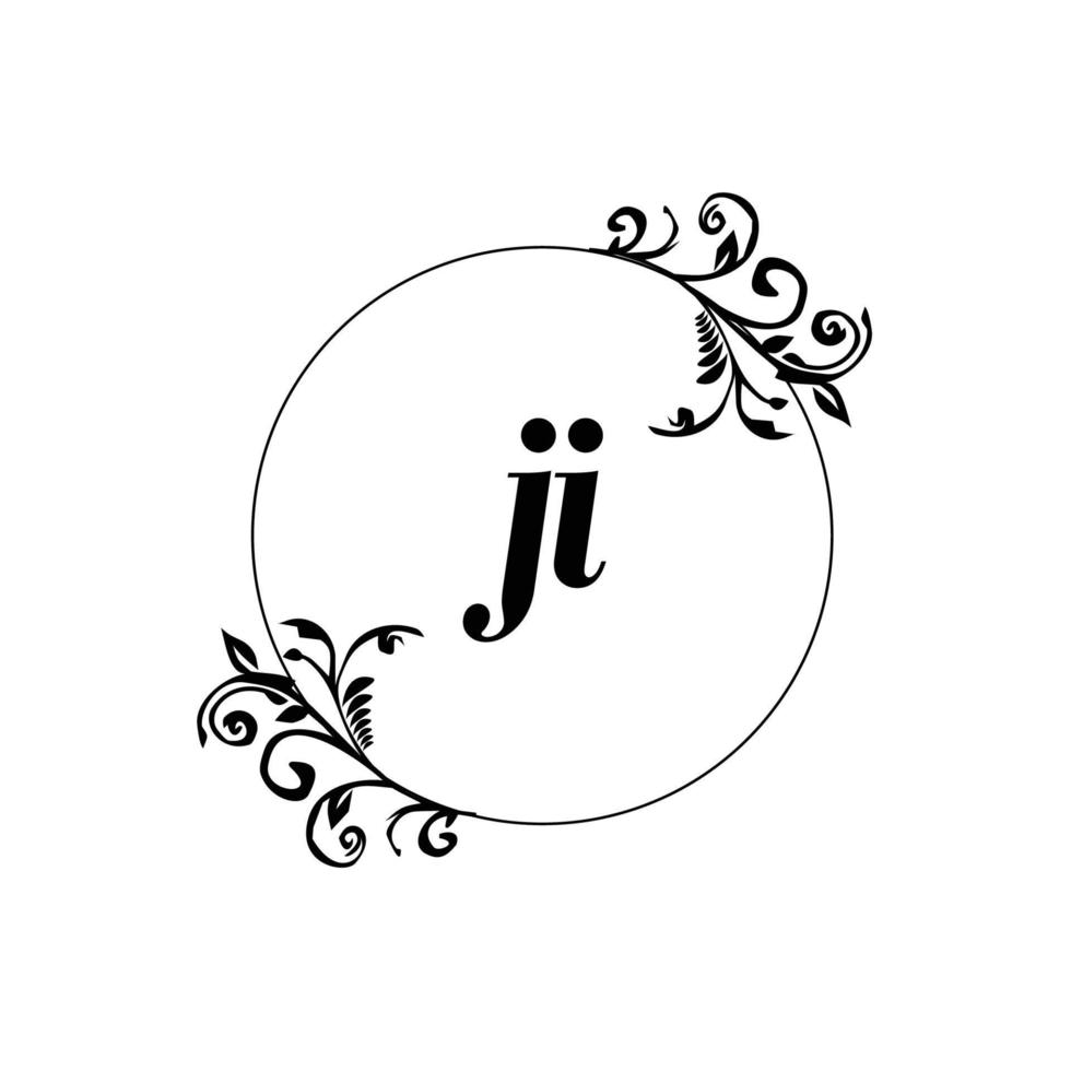 eerste ji logo monogram brief vrouwelijk elegantie vector